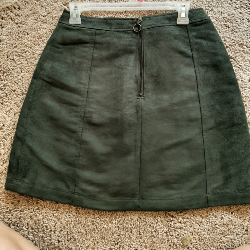 Green Suede Skirt